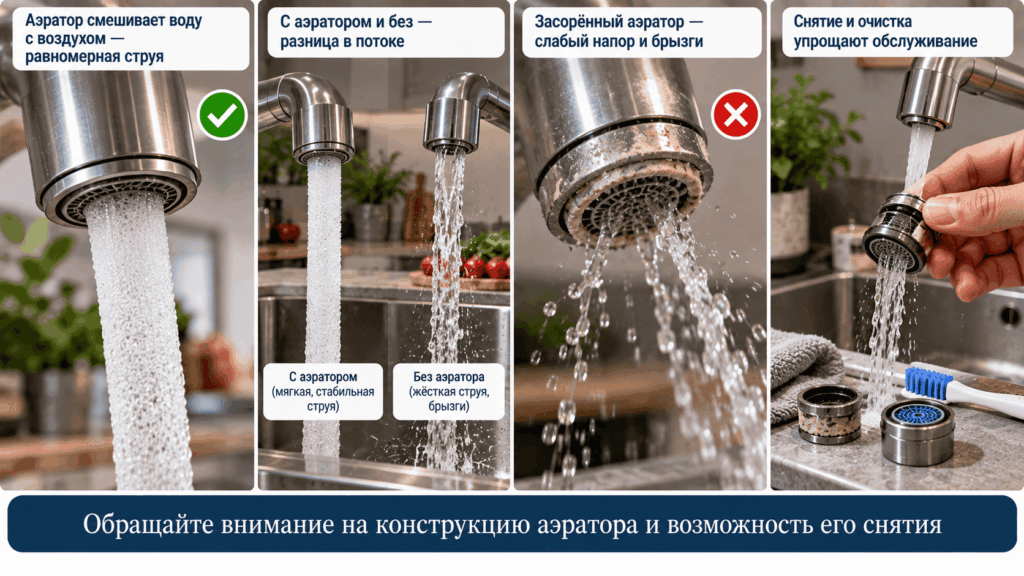 Аэратор и форма струи