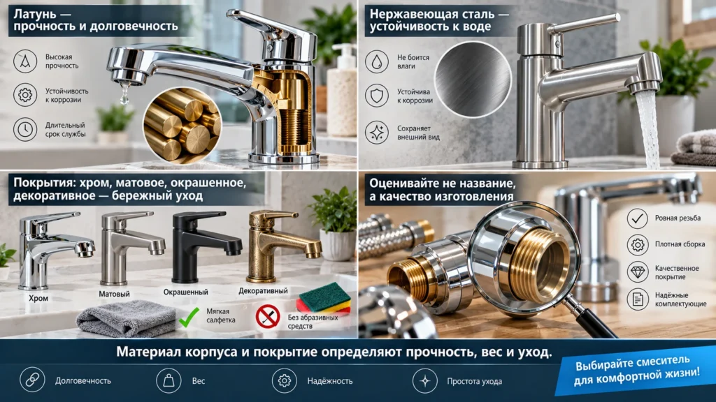 Из каких материалов делают смесители