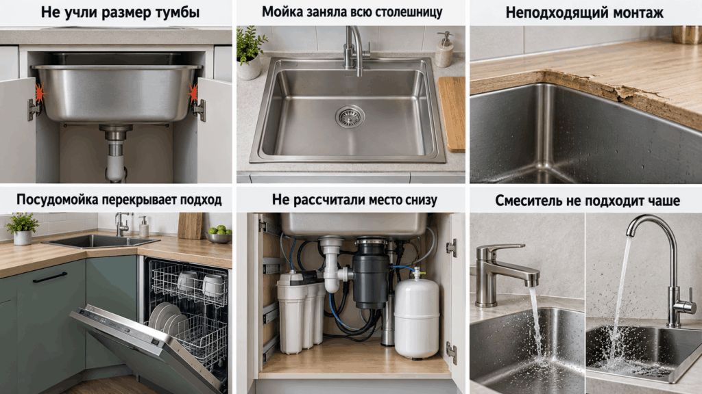 Основные ошибки при выборе кухонной мойки